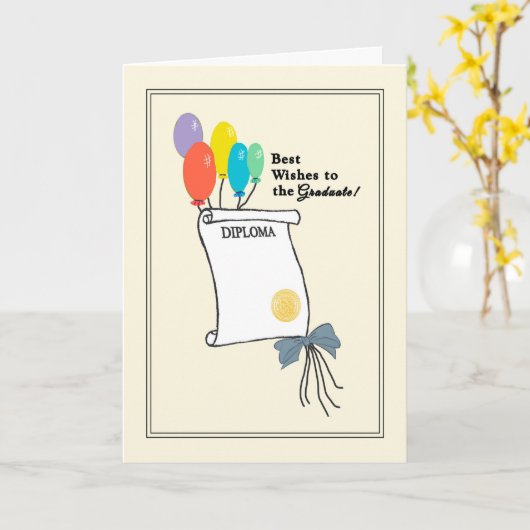 Carte de fin d'études secondaires (Fleur jaune)