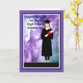 Carte de fin d'études secondaires pour fille (Fleur jaune)