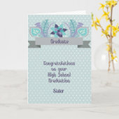 Carte de fin d'études secondaires pour soeur (Fleur jaune)