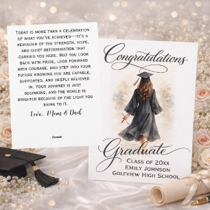 Carte de fin d'études sentimentale avec message si