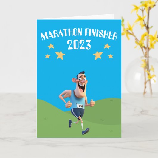 Carte de finisher de marathon (Fleur jaune)