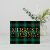 Carte de fioul photo classique Tartan vert de Noël (Debout devant)