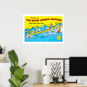 Carte de Fire Island Impression 20x28 (Bureau à domicile)