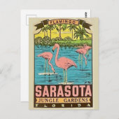 Carte de Flamant rose vintage Sarasota (Devant / Derrière)