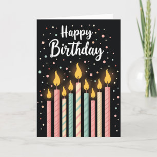 Carte de Flamme d'Anniversaire Lumineuse