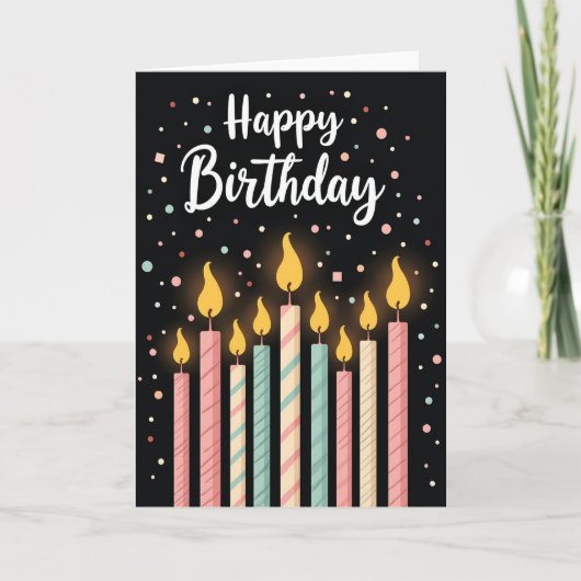 Carte de Flamme d'Anniversaire Lumineuse (Devant)