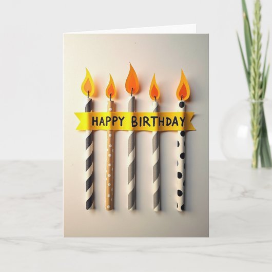Carte de Flamme de Papier Joyeuse (Devant)