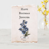 Carte de Fleur d'Anniversaire de Juillet (Fleur jaune)