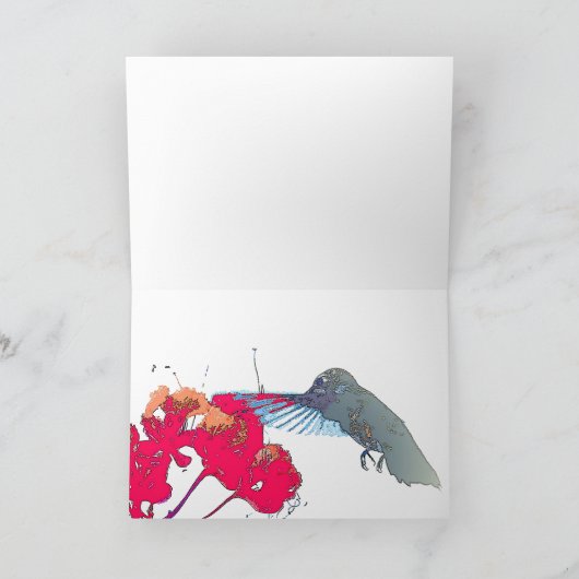 Carte de fleur de colibri (Intérieur)