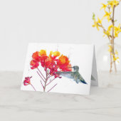 Carte de fleur de colibri (Fleur jaune)