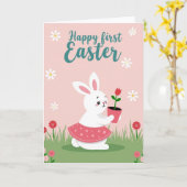 Carte de Fleur de Lapin à Points Polka (Fleur jaune)