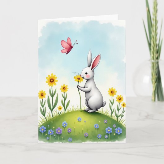 Carte de Fleur de Lapin Mignon (Devant)