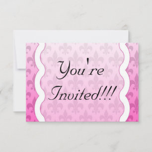 Carte de Fleur De Lis RSVP Reminder - rose