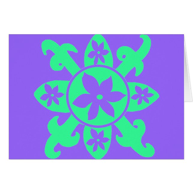 Carte de fleur de motif (Devant horizontal)