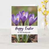 Carte de Fleur de Printemps à Rayure Violette (Fleur jaune)