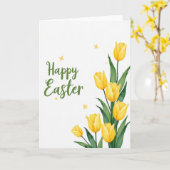 Carte de Fleur de Printemps en Or Faux (Fleur jaune)