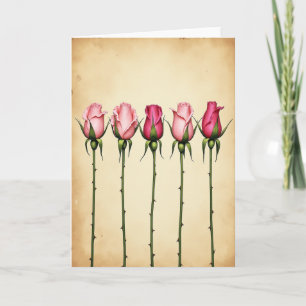 Carte de Fleur Rose Charmante