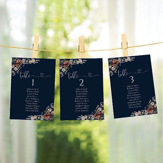 Carte de Fleur sauvage de la Marine Blue Minuscule