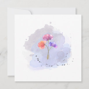 carte de fleurs à l'aquarelle
