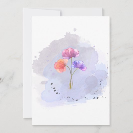 carte de fleurs à l'aquarelle (Devant)