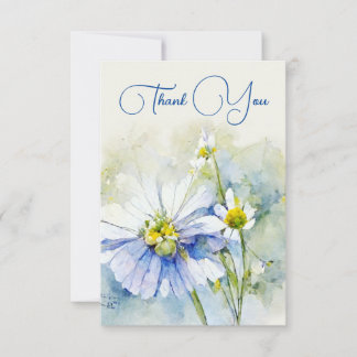 Carte de fleurs à l'aquarelle Merci