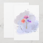 carte de fleurs aquarelle (Devant / Derrière)
