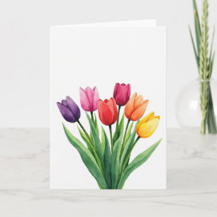 Carte de fleurs aquarelle avec bourgeons floraux