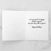 Carte de fleurs aquarelle rose pour 80e anniversai (Intérieur)