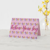 Carte de fleurs aquarelle Tulipe rose (Fleur jaune)