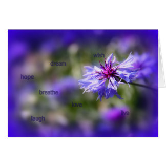 Carte de fleurs bleues