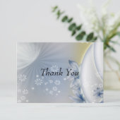 Carte de fleurs bleues blanches Merci (Debout devant)