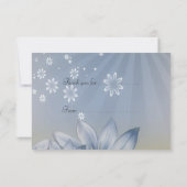 Carte de fleurs bleues blanches Merci (Dos)