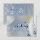 Carte de fleurs bleues blanches Merci (Devant / Derrière)