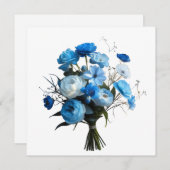 Carte de fleurs bleues et blanches (Devant / Derrière)