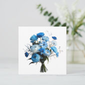 Carte de fleurs bleues et blanches (Debout devant)