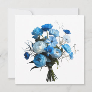 Carte de fleurs bleues et blanches