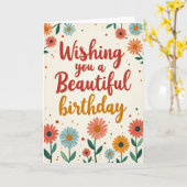 Carte de fleurs d'anniversaire douce (Fleur jaune)