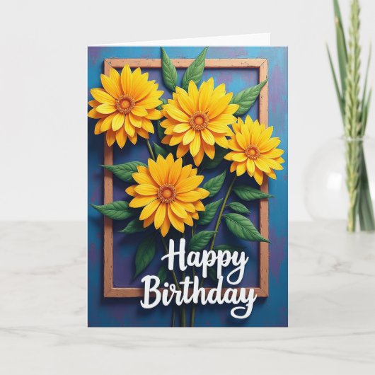 Carte de fleurs d'anniversaire ensoleillée (Devant)