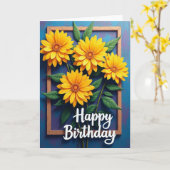 Carte de fleurs d'anniversaire ensoleillée (Fleur jaune)