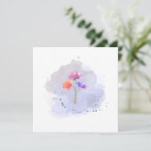 carte de fleurs d'aquarelle (Debout devant)
