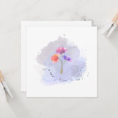 carte de fleurs d'aquarelle (Devant/Arrière en situation)