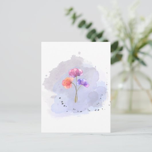carte de fleurs d'aquarelle (Debout devant)