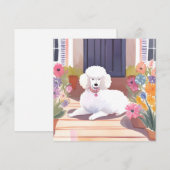 Carte de fleurs d'aquarelle de chien de compagnie (Devant / Derrière)