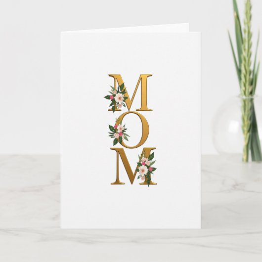 Carte de Fleurs d'Art au Nom Doré (Devant)