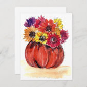 Carte de fleurs de citrouille à l'intérieur vierge (Devant / Derrière)