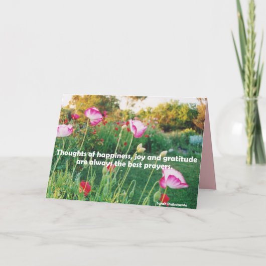 Carte de fleurs de jardin florales de pensées de b (Devant)