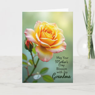 Carte de fleurs de la fête des mères rose saumon