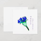 Carte de fleurs de maïs bleu Joyeux Holidays (Devant / Derrière)