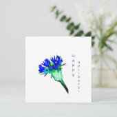 Carte de fleurs de maïs bleu Joyeux Holidays (Debout devant)