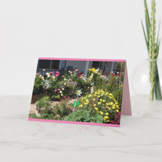 Carte de fleurs de printemps de jardin de campagne (Devant)